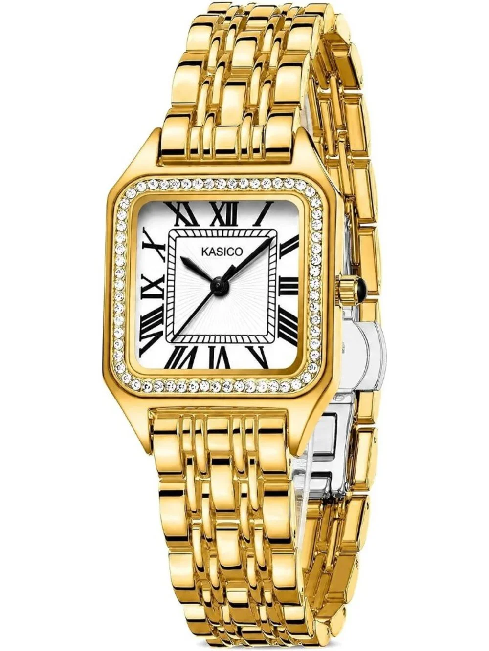 Women's All Gold Luxury Minimalist Roman Numeral Casual Dial Classic Wrist Watch
